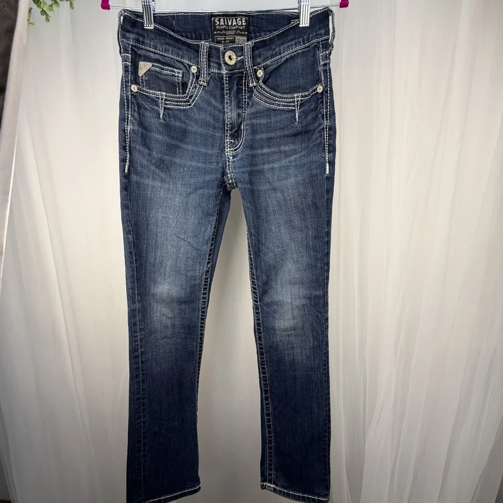 Salvage Havoc Straight Slim Fit Blue Cotton Denim Jeans Men's 5-Pocket 29x30